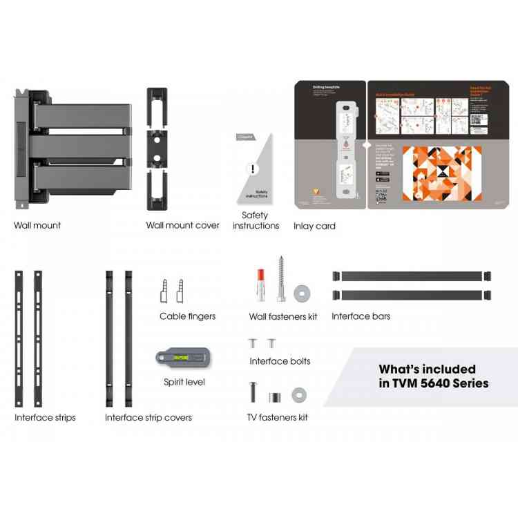 Side view of Vogels ELITETVM5645W Display Wall Mount White