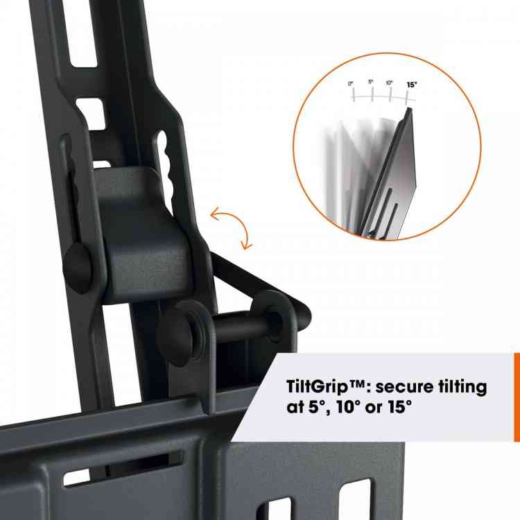 Side view of Vogels TVM1415 Quick Series Display Wall Mount, 32-65", Tilt