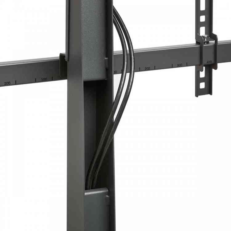Side view of Vogels TVS3690 Comfort Series Display Floor Stand, 40-77", Stand Turn - Black