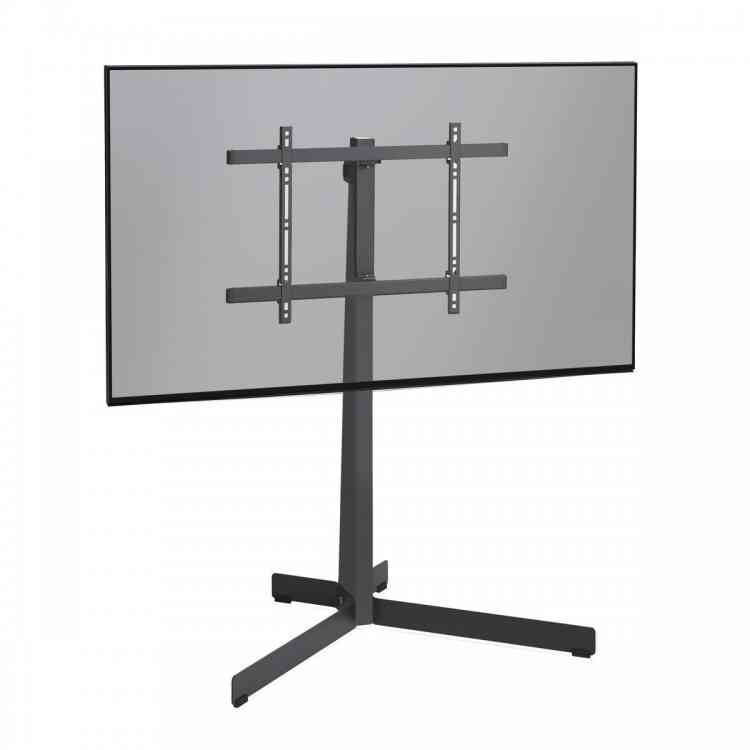 Side view of Vogels TVS3690 Comfort Series Display Floor Stand, 40-77", Stand Turn - Black